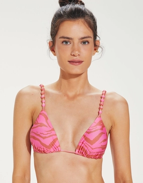 Diani Beads Parallel Tri Bikini Top - Pink Swim Womens - one-pieces cheap