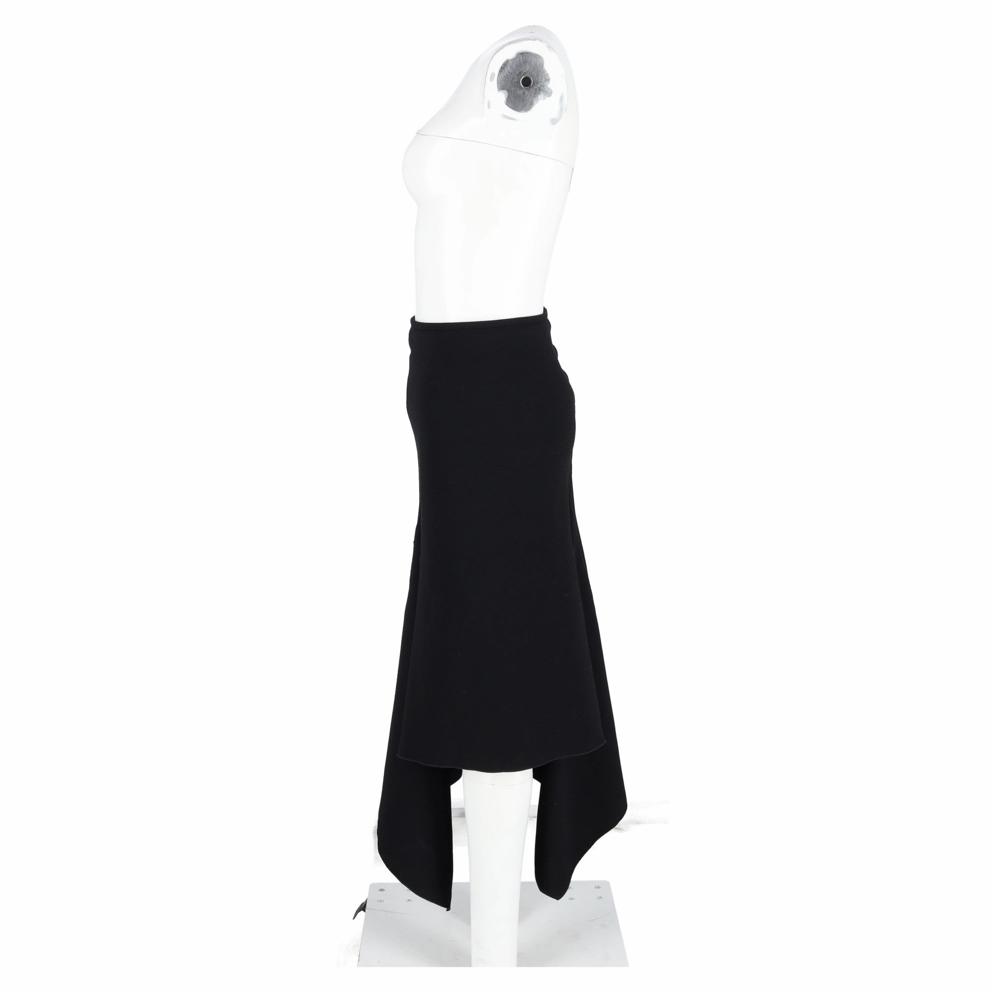 Dion Lee Asymmetric Midi Skirt in Black Wool