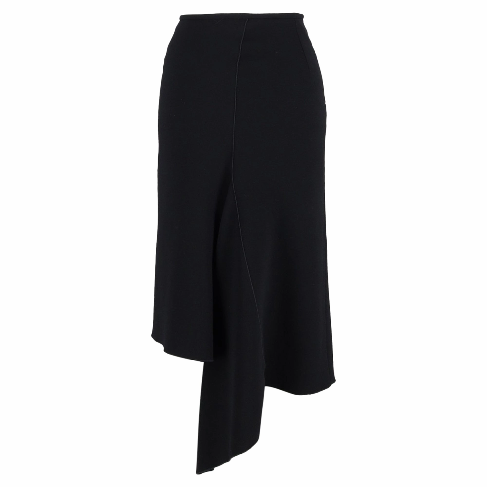 Dion Lee Asymmetric Midi Skirt in Black Wool
