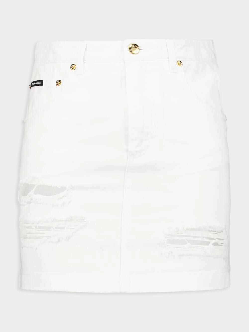 Distressed Denim Miniskirt womens slacks clearance