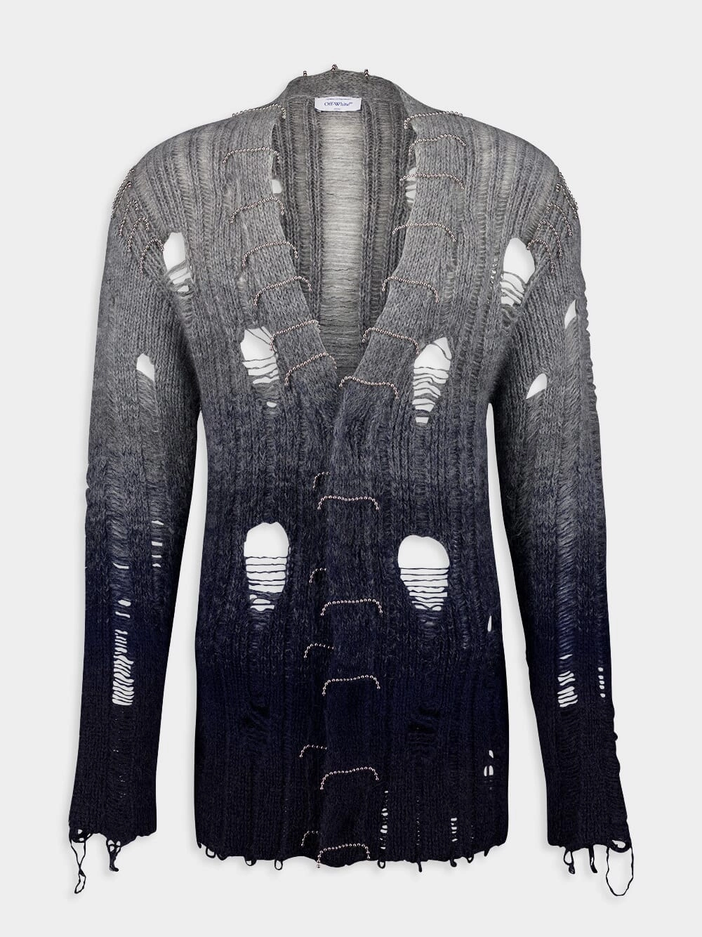 Distressed Mohair Gradient-Effect Cardigan Knitwear Mens - men's sweaters sale