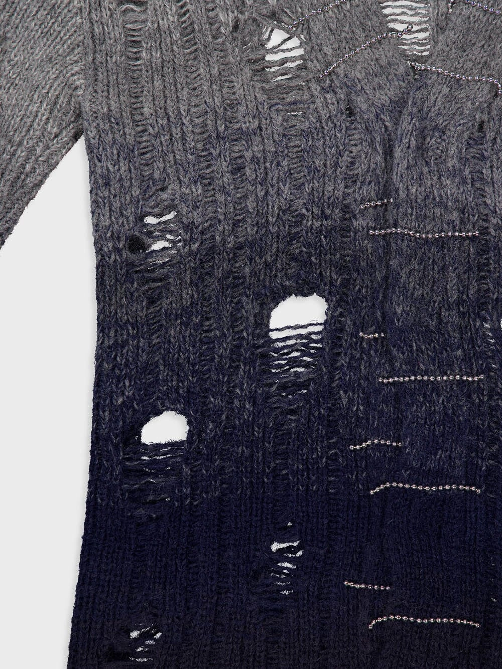 Distressed Mohair Gradient-Effect Cardigan