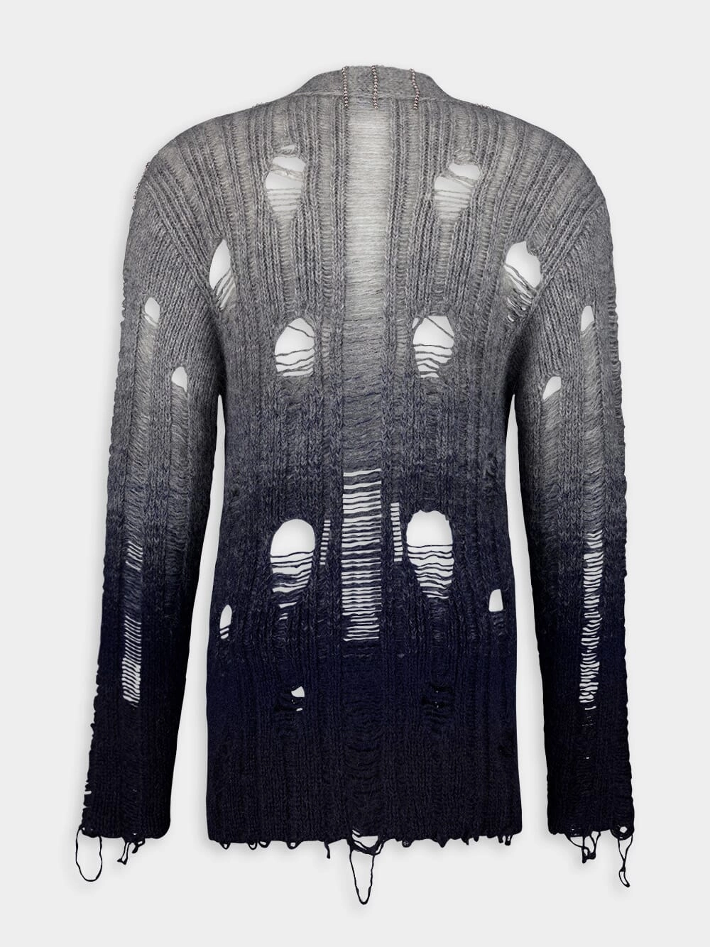 Distressed Mohair Gradient-Effect Cardigan