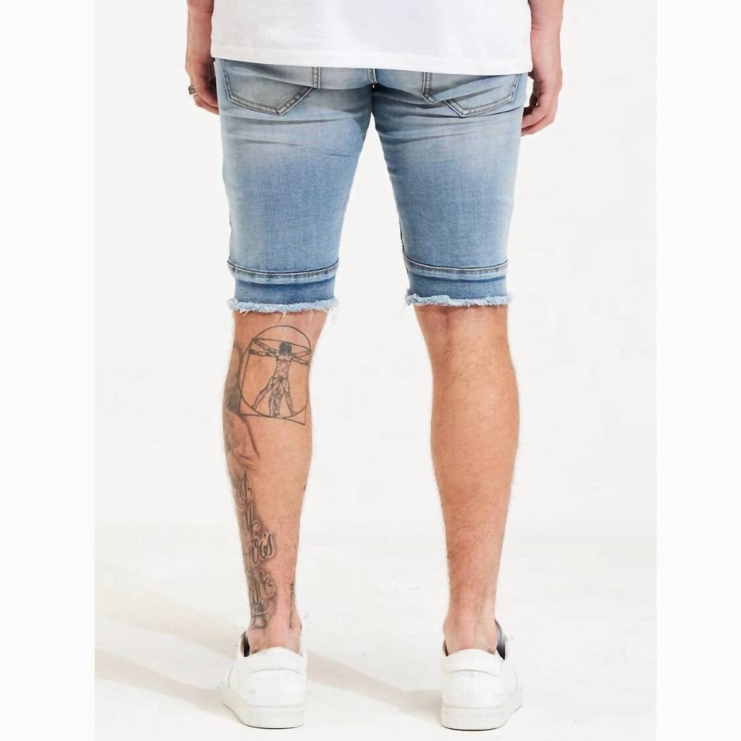Distressed Ursus Shorts In Stonewash