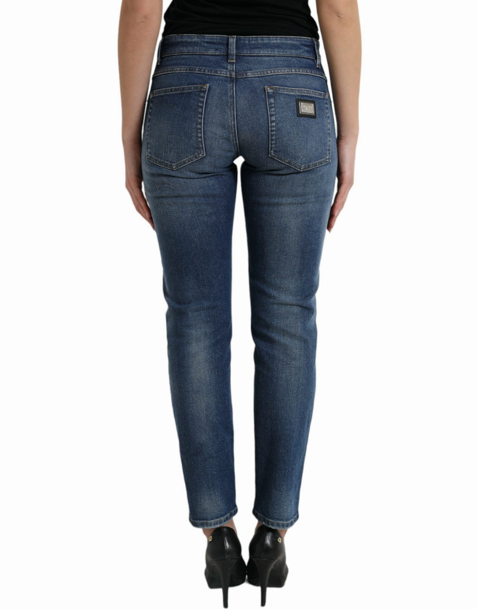 Dolce & Gabbana Chic Boyfriend Mid-Waist Stretch Women's Jeans