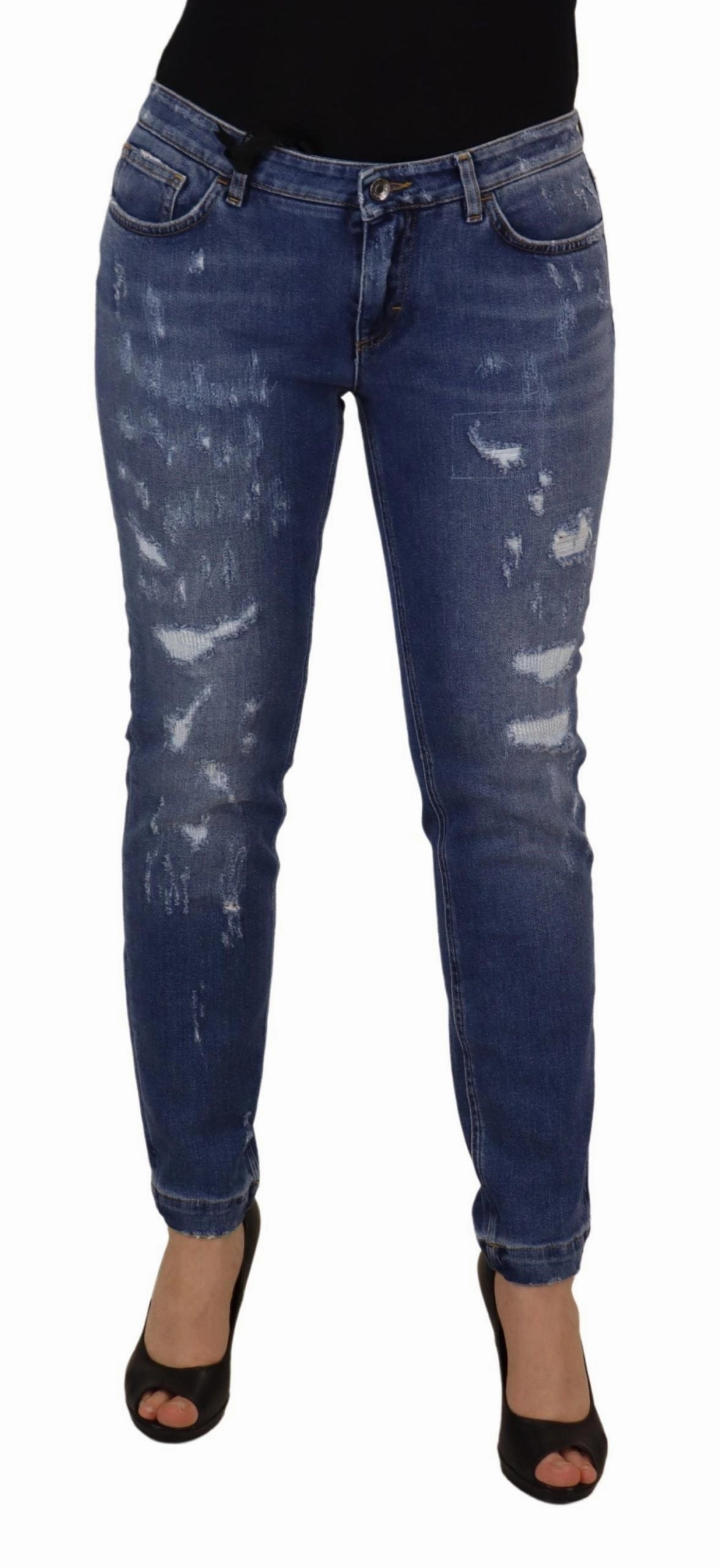 Dolce & Gabbana Chic Low Waist Skinny Women's Jeans womens wide-leg pants promo