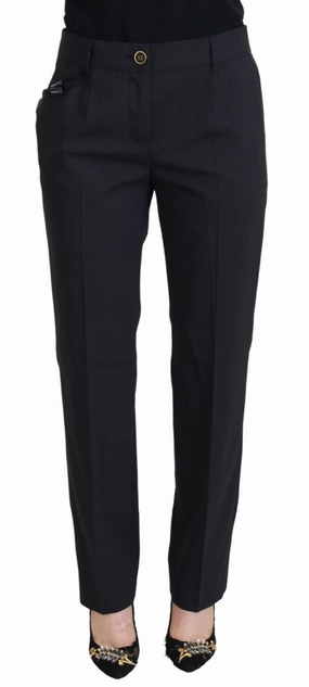 Dolce & Gabbana Chic Wool Blend Pants for Elevated Women's Style womens corduroy pants cheap