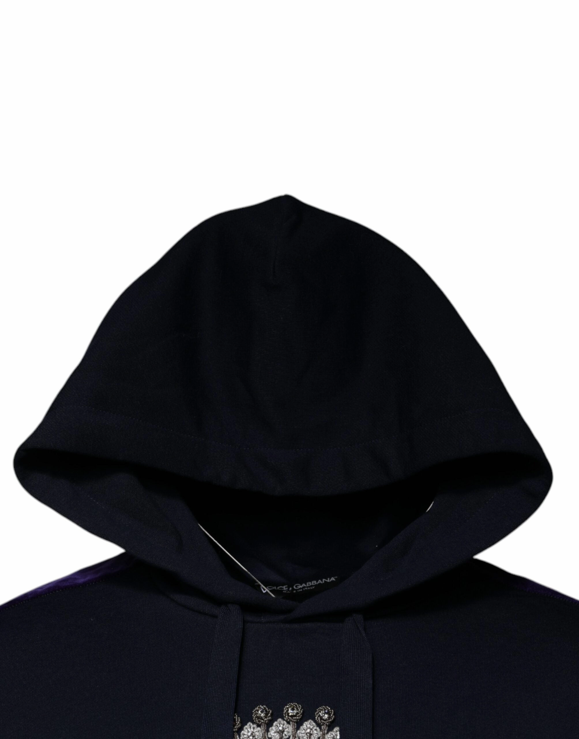 Dolce & Gabbana Crown Cotton Hooded Sweatshirt Men's Sweater (Pre-Owned)