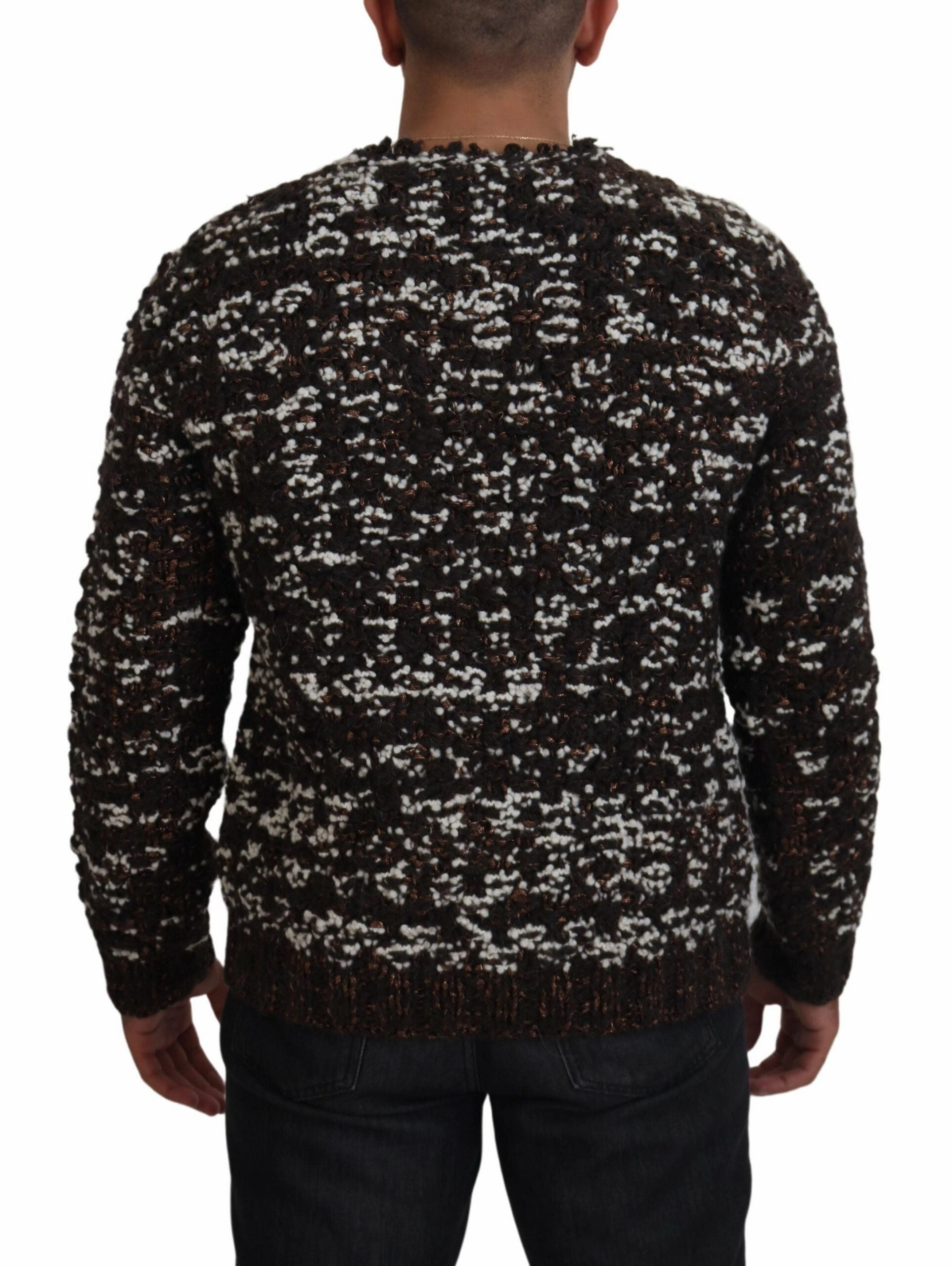 Dolce & Gabbana Elegant gold Knit Pullover Men's Sweater