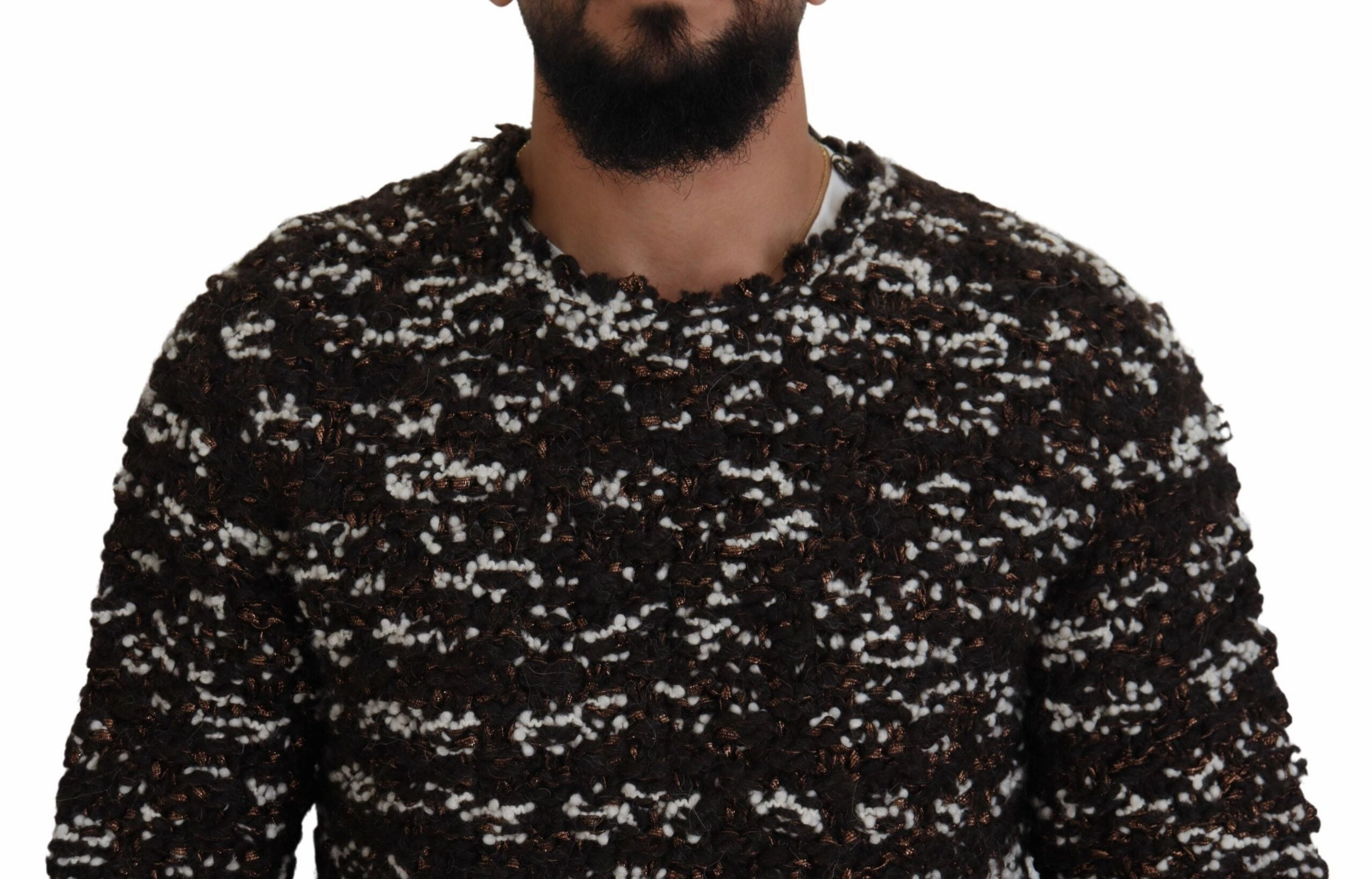 Dolce & Gabbana Elegant gold Knit Pullover Men's Sweater
