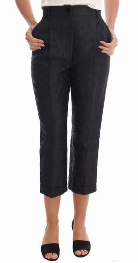 Dolce & Gabbana Elegant High Waist Capri Dress Women's Pants womens wide-leg pants promo