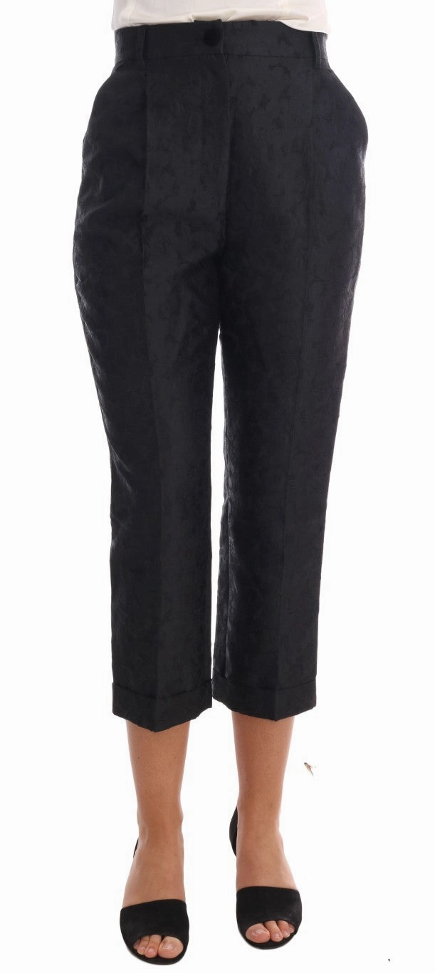 Dolce & Gabbana Elegant High Waist Capri Dress Women's Pants