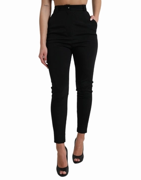 Dolce & Gabbana Elegant High Waist Skinny Women's Pants womens wide-leg pants promo