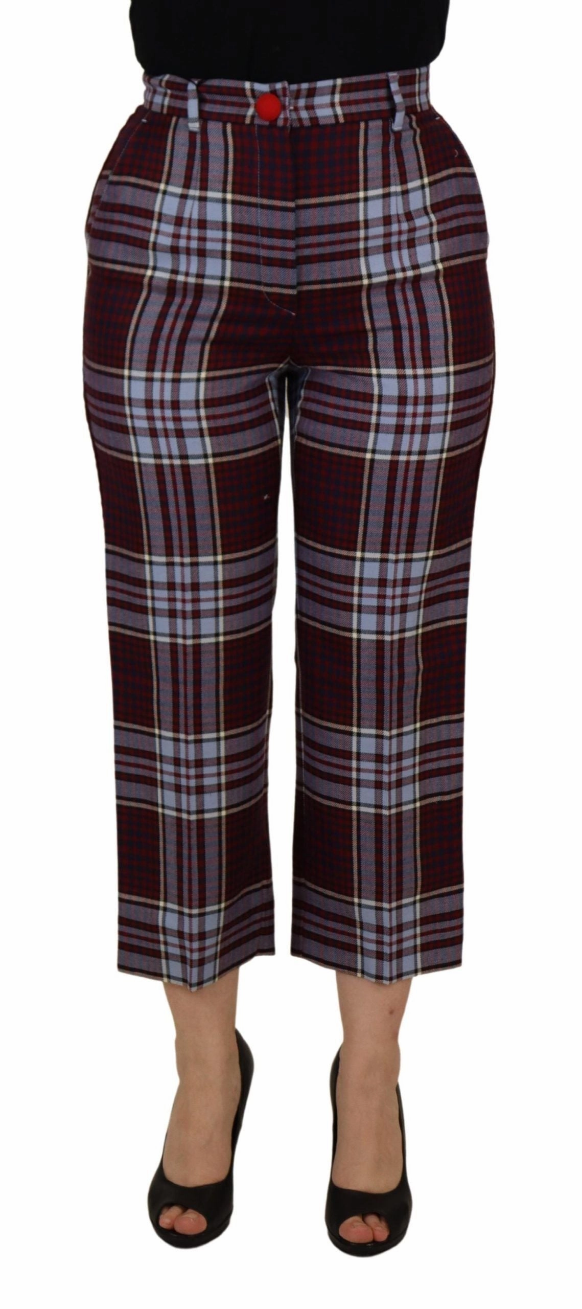 Dolce & Gabbana Elegant High Waist Wool-Blend Women's Trousers womens wide-leg pants promo