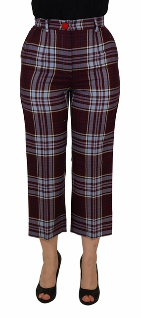 Dolce & Gabbana Elegant High Waist Wool-Blend Women's Trousers womens wide-leg pants promo