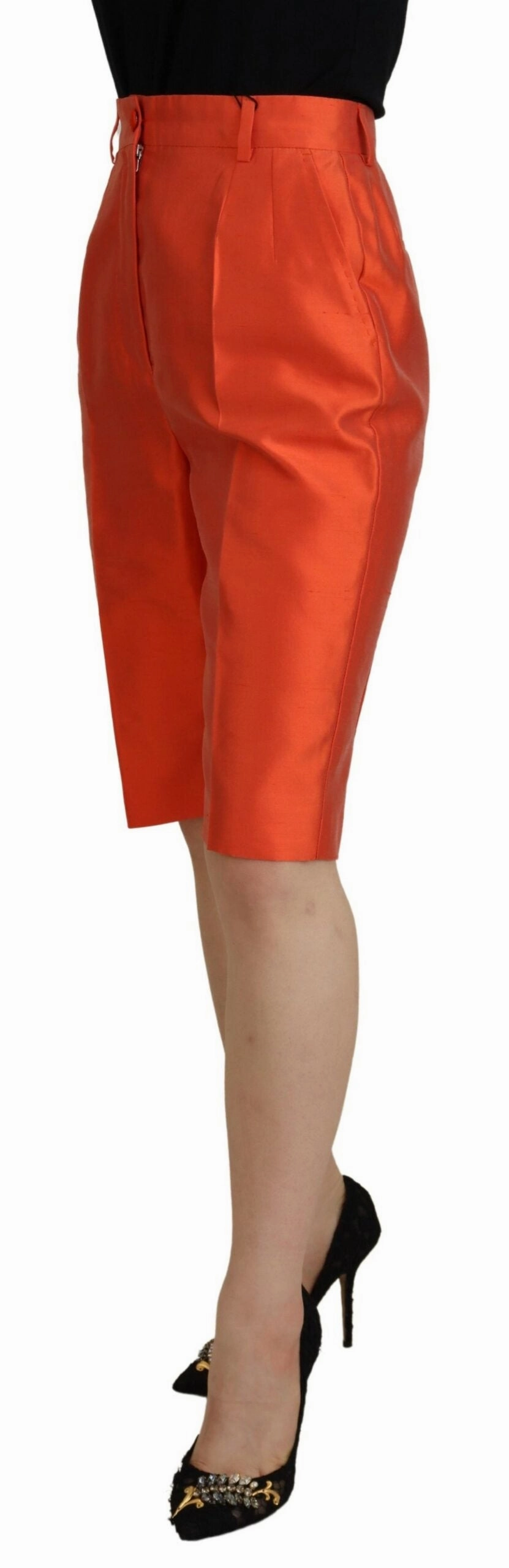 Dolce & Gabbana Elegant Silk High-Waist Cropped Women's Pants