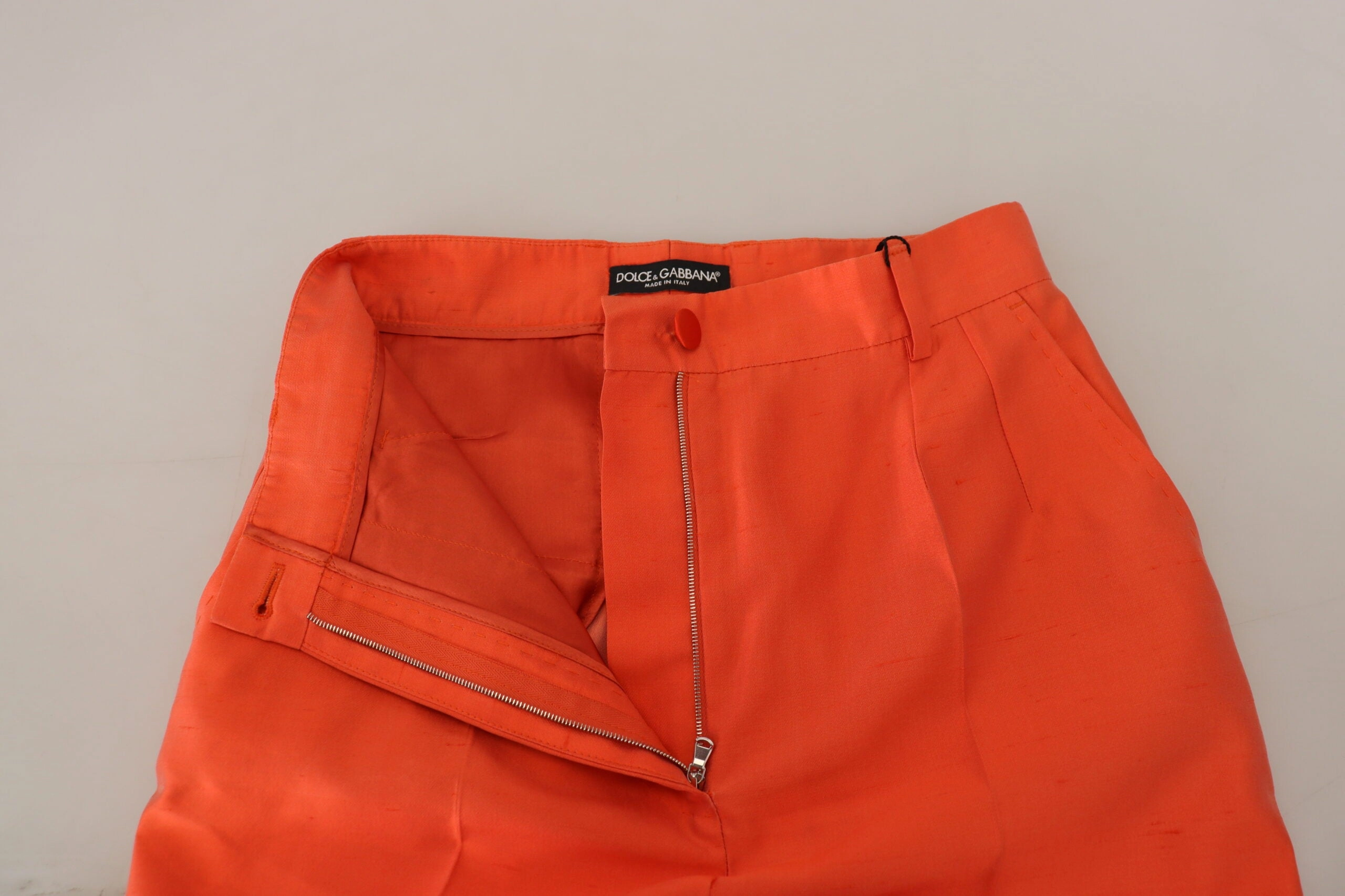 Dolce & Gabbana Elegant Silk High-Waist Cropped Women's Pants