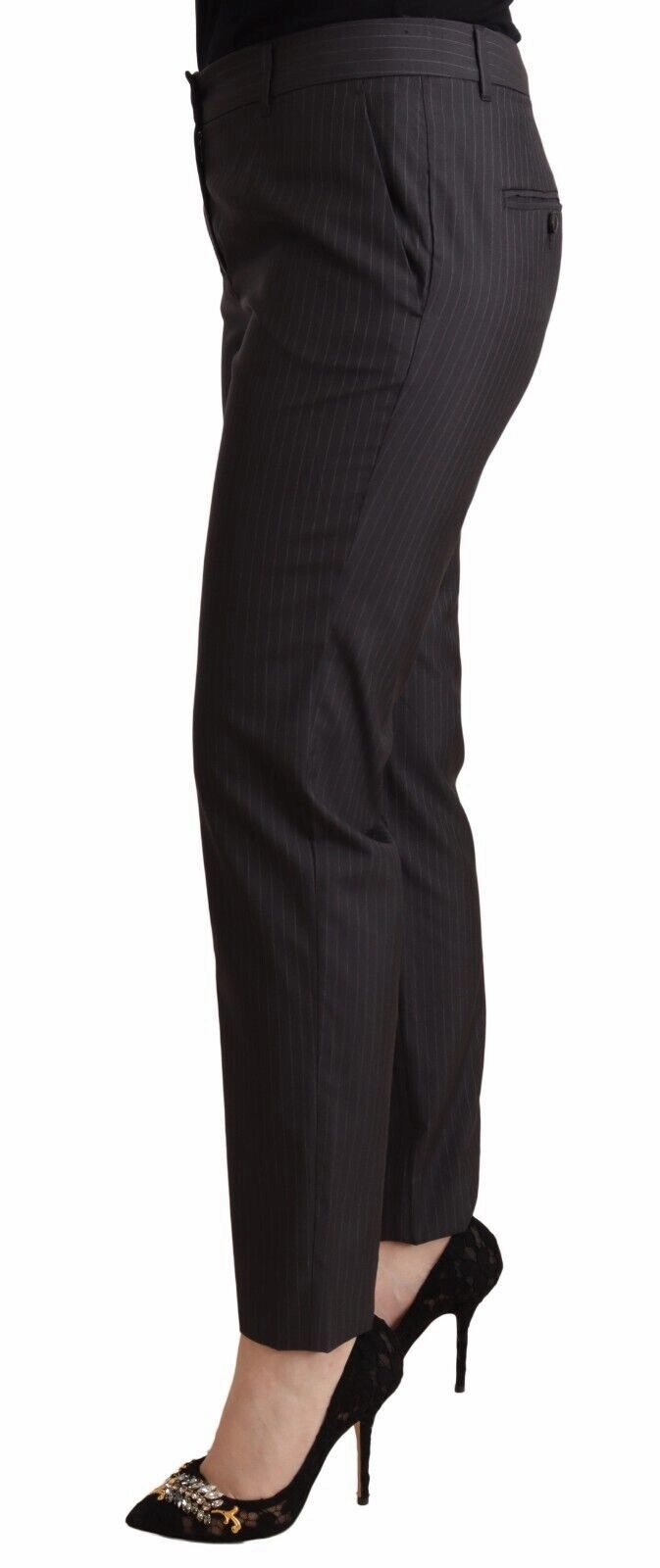Dolce & Gabbana Elegant Tailo Virgin Wool and Silk Women's Pants