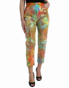Dolce & Gabbana High Waist Cropped Women's Pants womens wide-leg pants promo