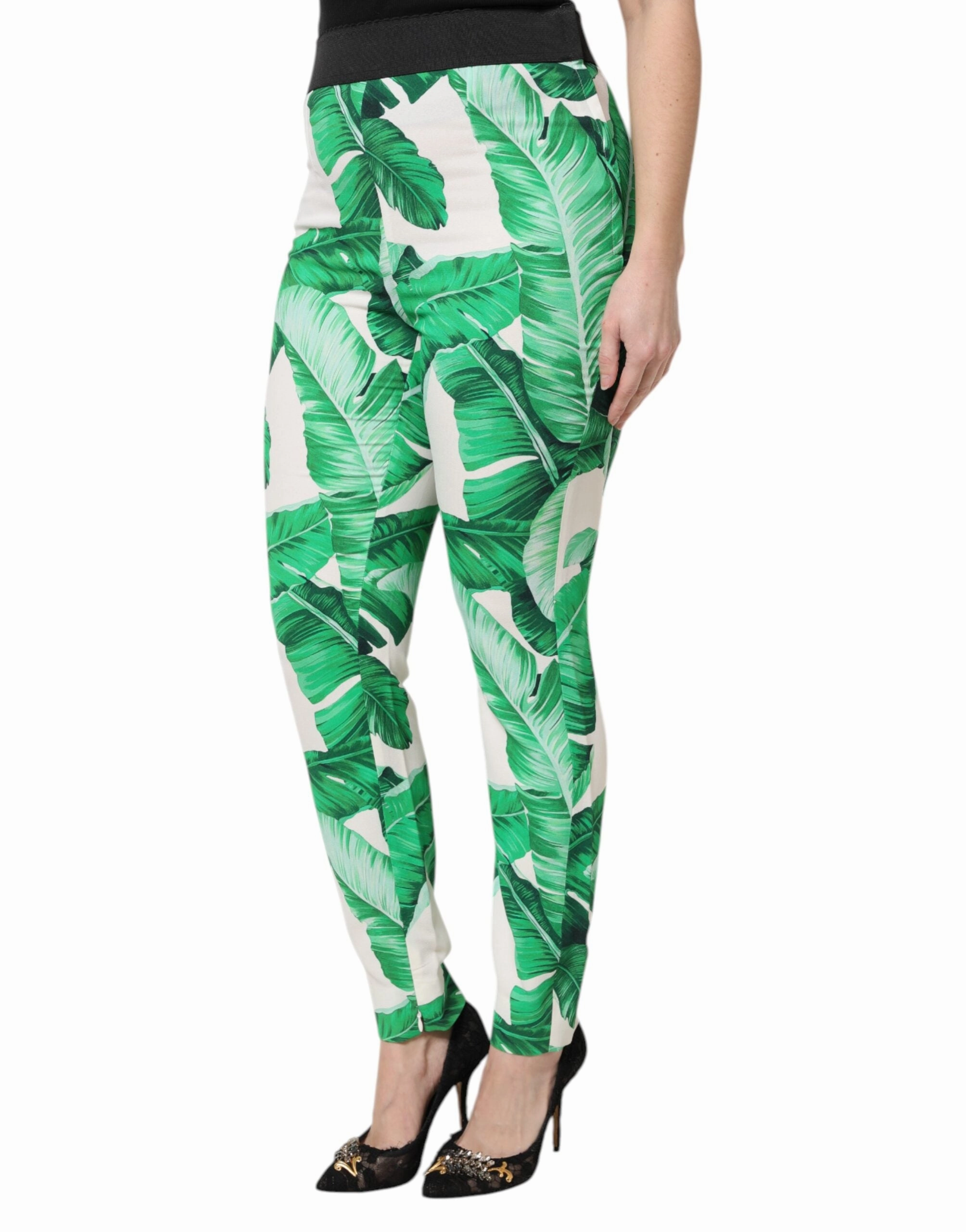 Dolce & Gabbana  Leaf High Waist Women's Pants