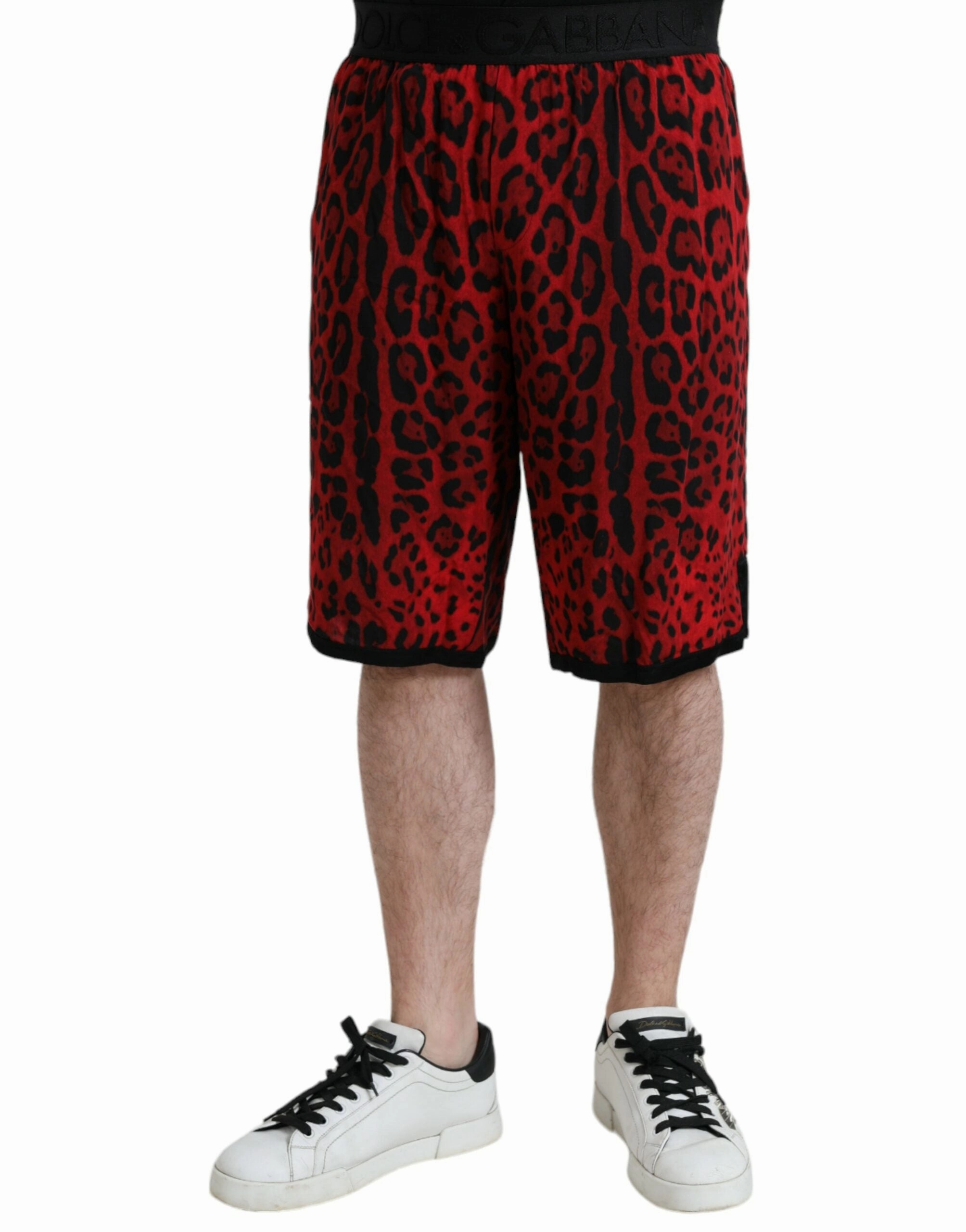 Dolce & Gabbana Leopard Print Viscose Bermuda Men's Shorts