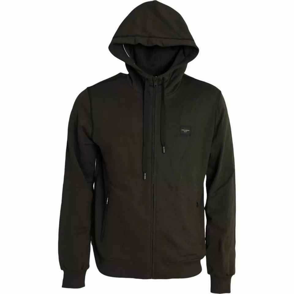 Dolce & Gabbana  Logo Hooded Full Zip Men's Sweater (Pre-Owned)