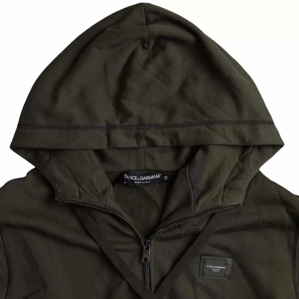 Dolce & Gabbana  Logo Hooded Full Zip Men's Sweater (Pre-Owned)
