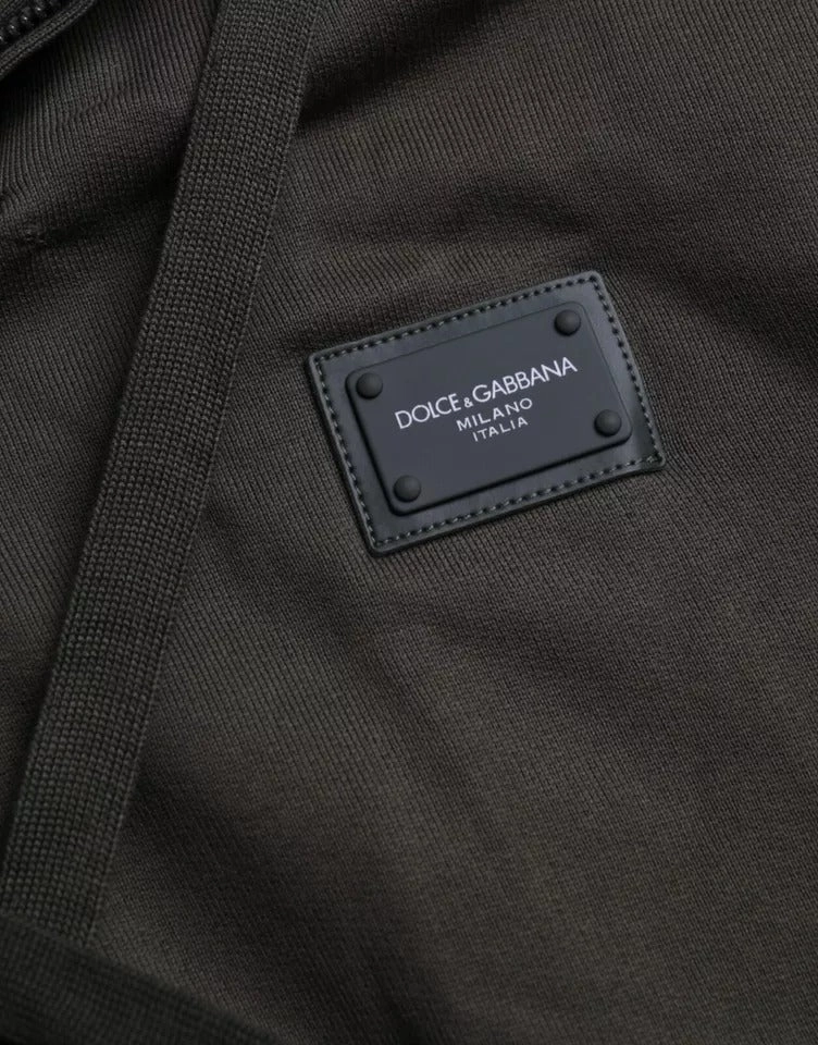 Dolce & Gabbana  Logo Hooded Full Zip Men's Sweater (Pre-Owned)