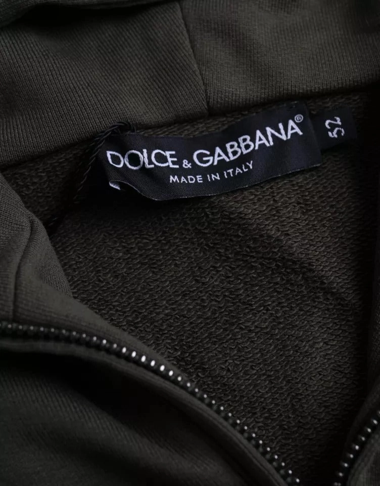 Dolce & Gabbana  Logo Hooded Full Zip Men's Sweater (Pre-Owned)