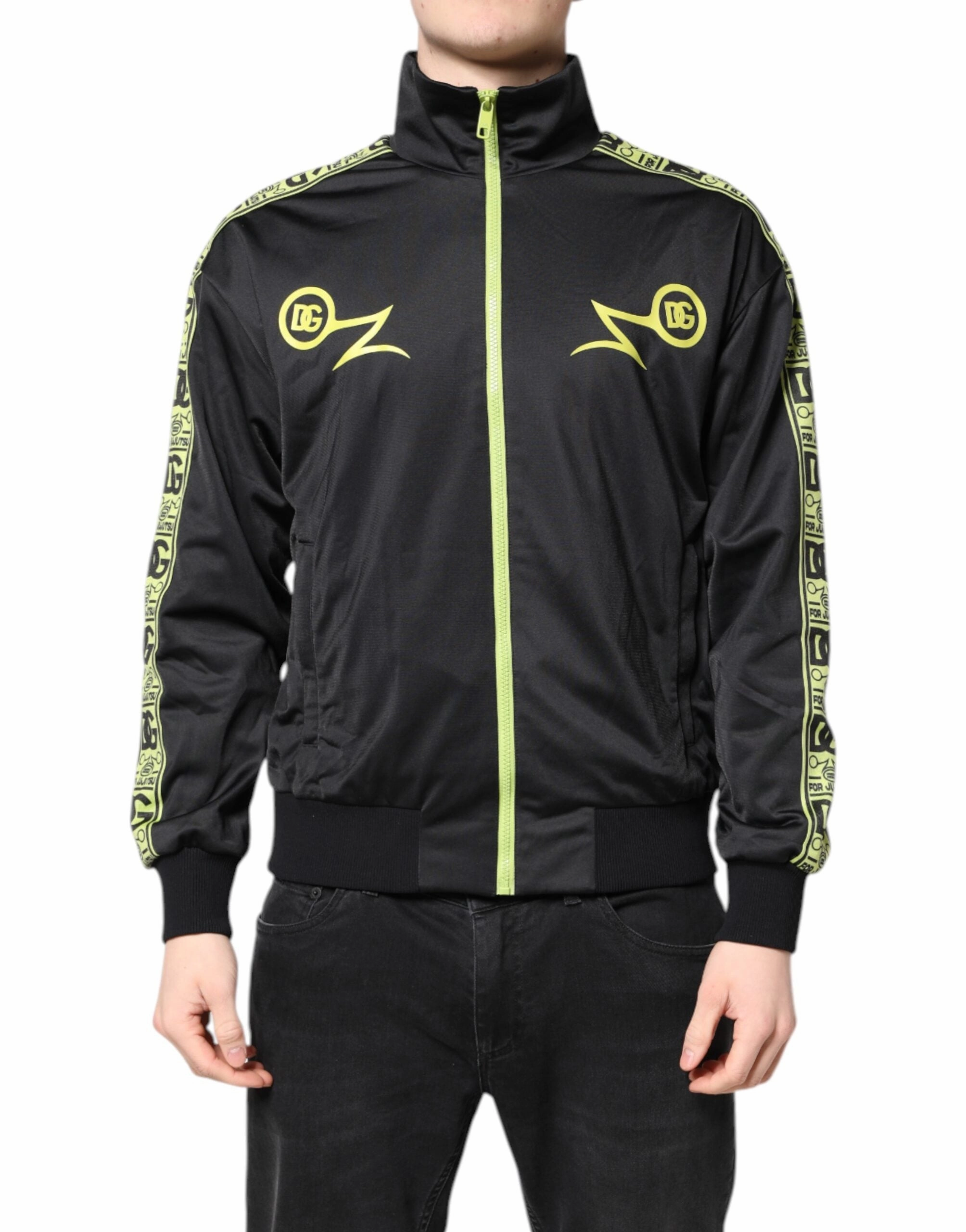 Dolce & Gabbana Logo Turtleneck Zip Bomber Men's Jacket (Pre-Owned)