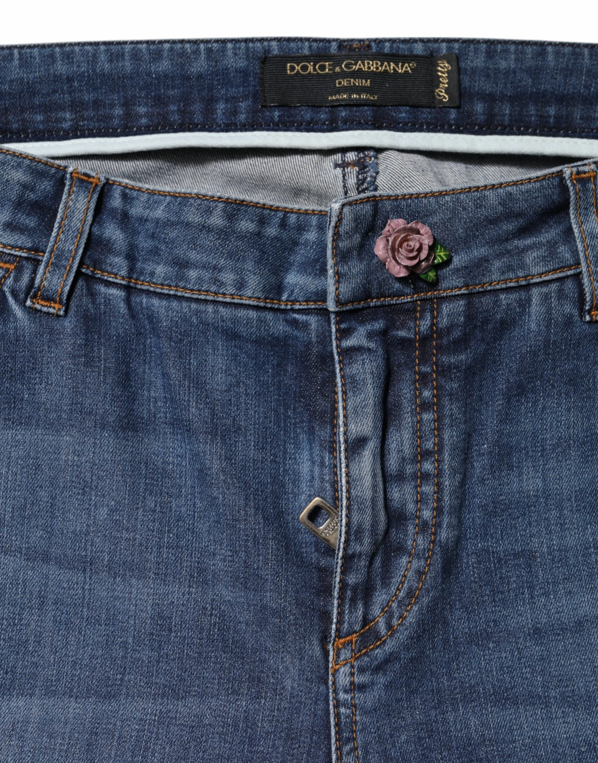 Dolce & Gabbana Low Waist Cotton Skinny Women's Jeans (Pre-Owned)