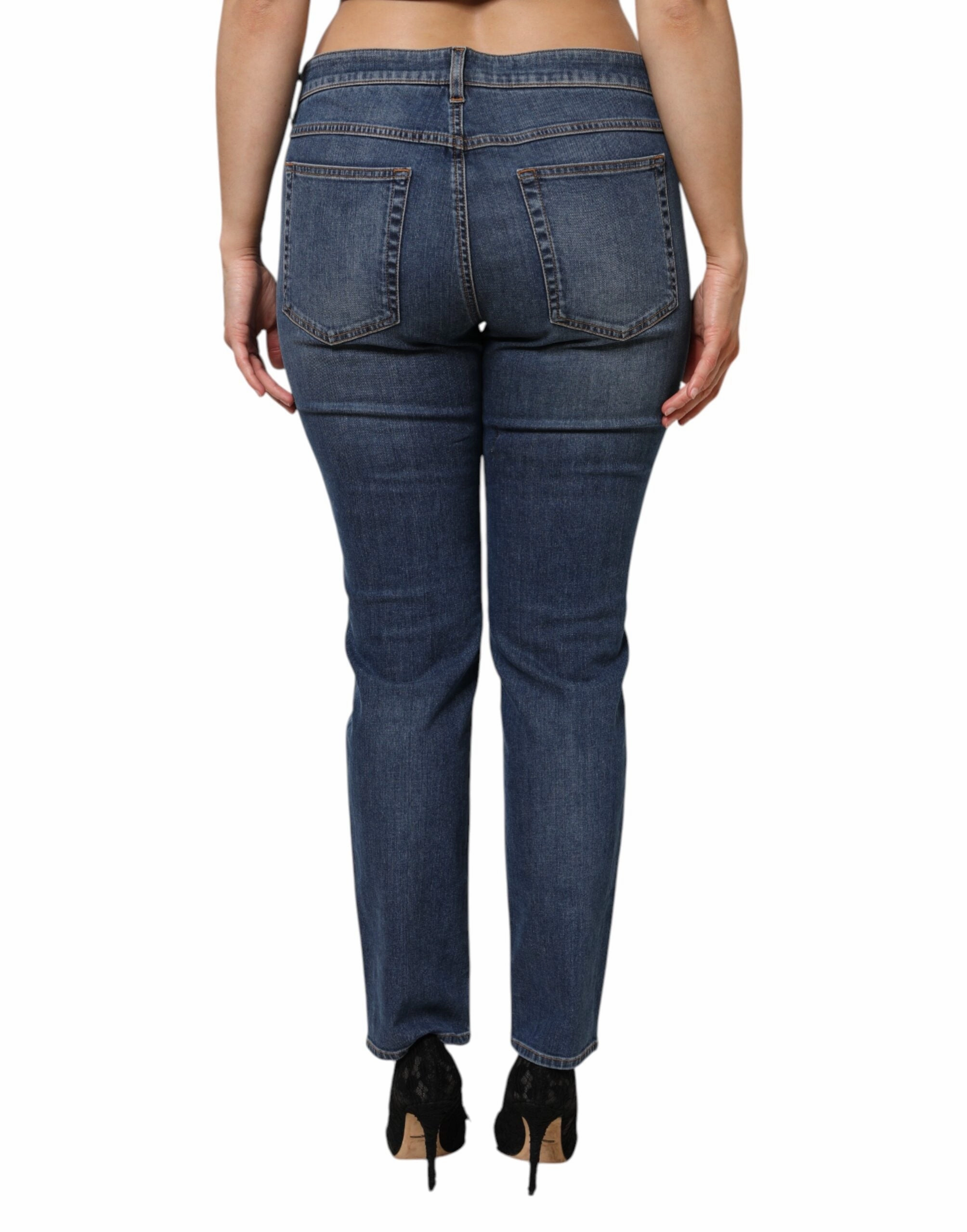 Dolce & Gabbana Low Waist Cotton Skinny Women's Jeans (Pre-Owned)