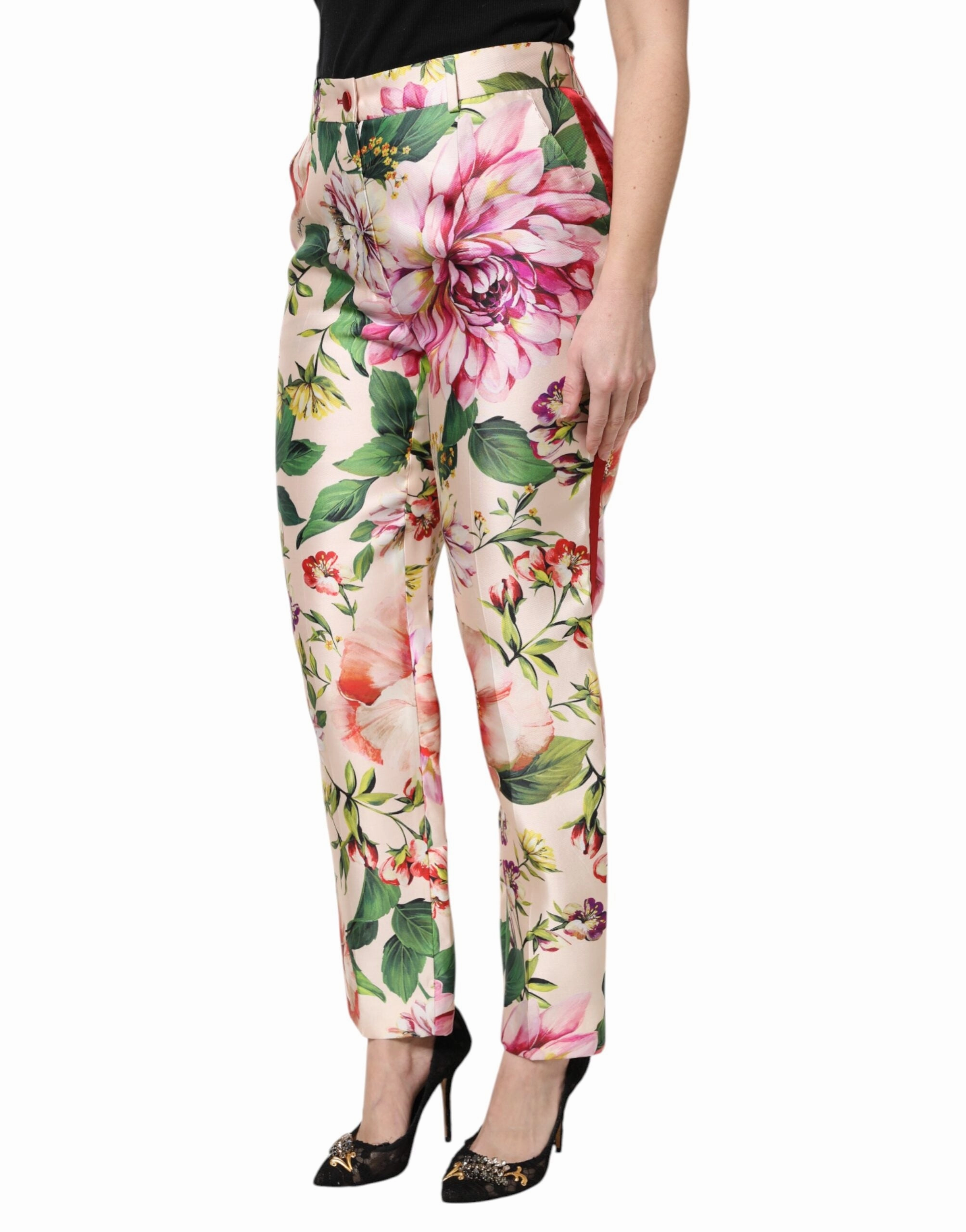 Dolce & Gabbana multi Floral High Waist Straight Women's Pants