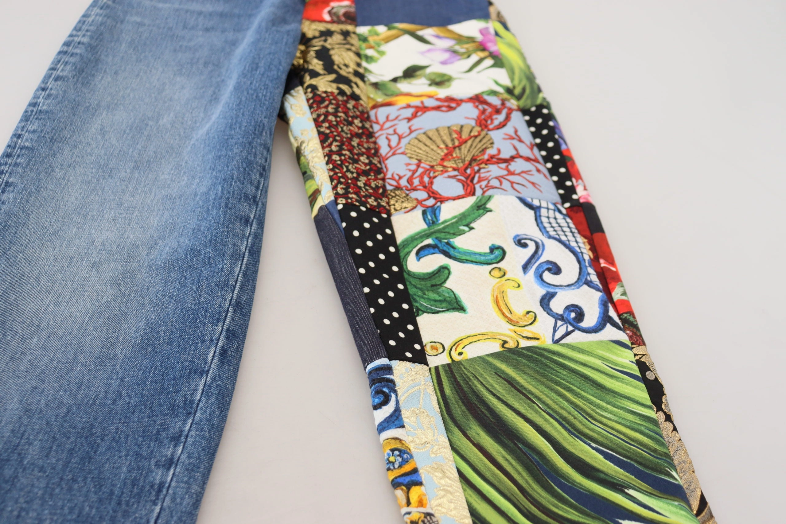 Dolce & Gabbana Patchwork Jacquard  Luxury Women's Jeans