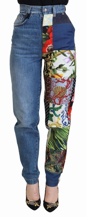 Dolce & Gabbana Patchwork Jacquard  Luxury Women's Jeans womens wide-leg pants promo