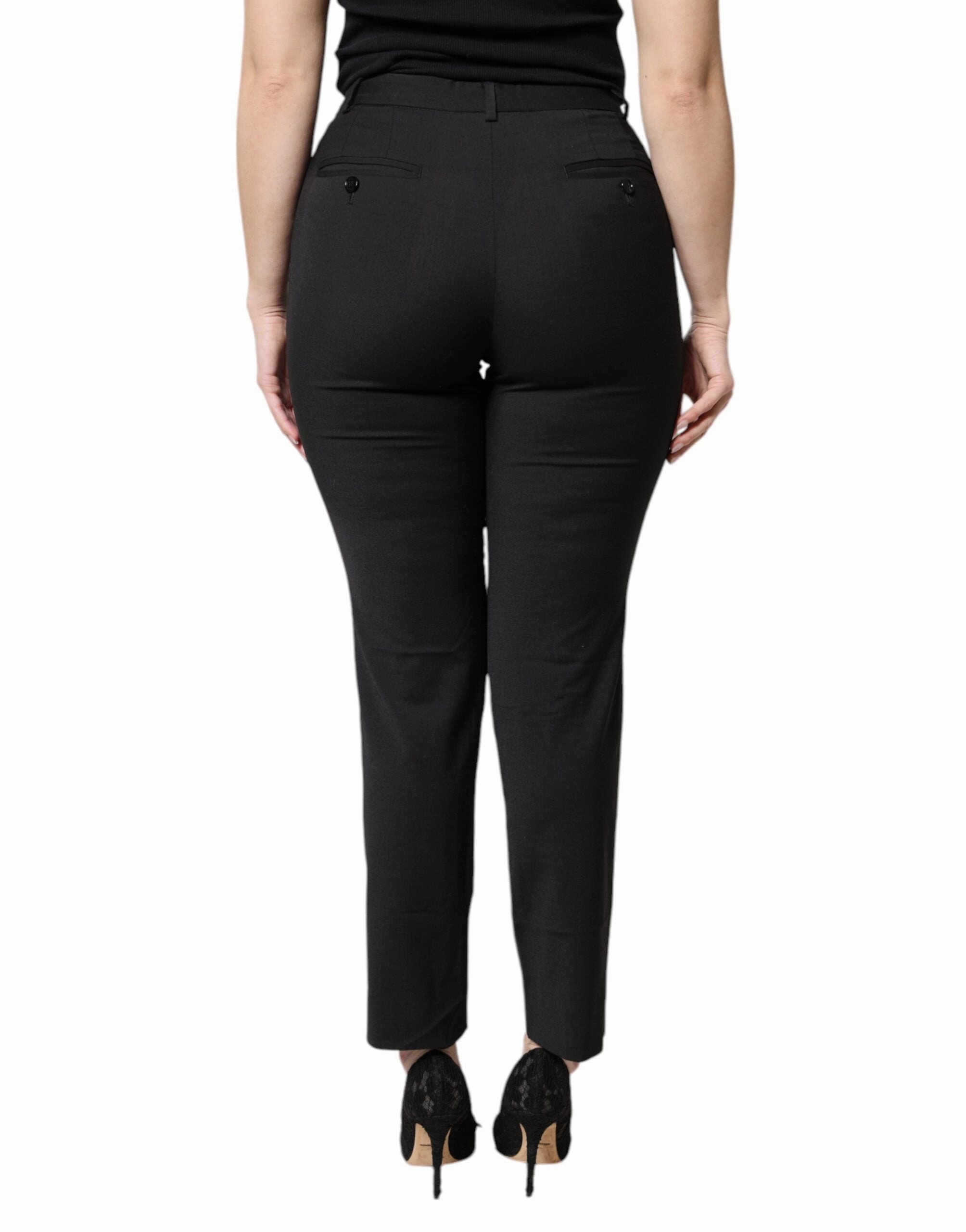 Dolce & Gabbana Polyester High Waist Slim Women's Pants (Pre-Owned)