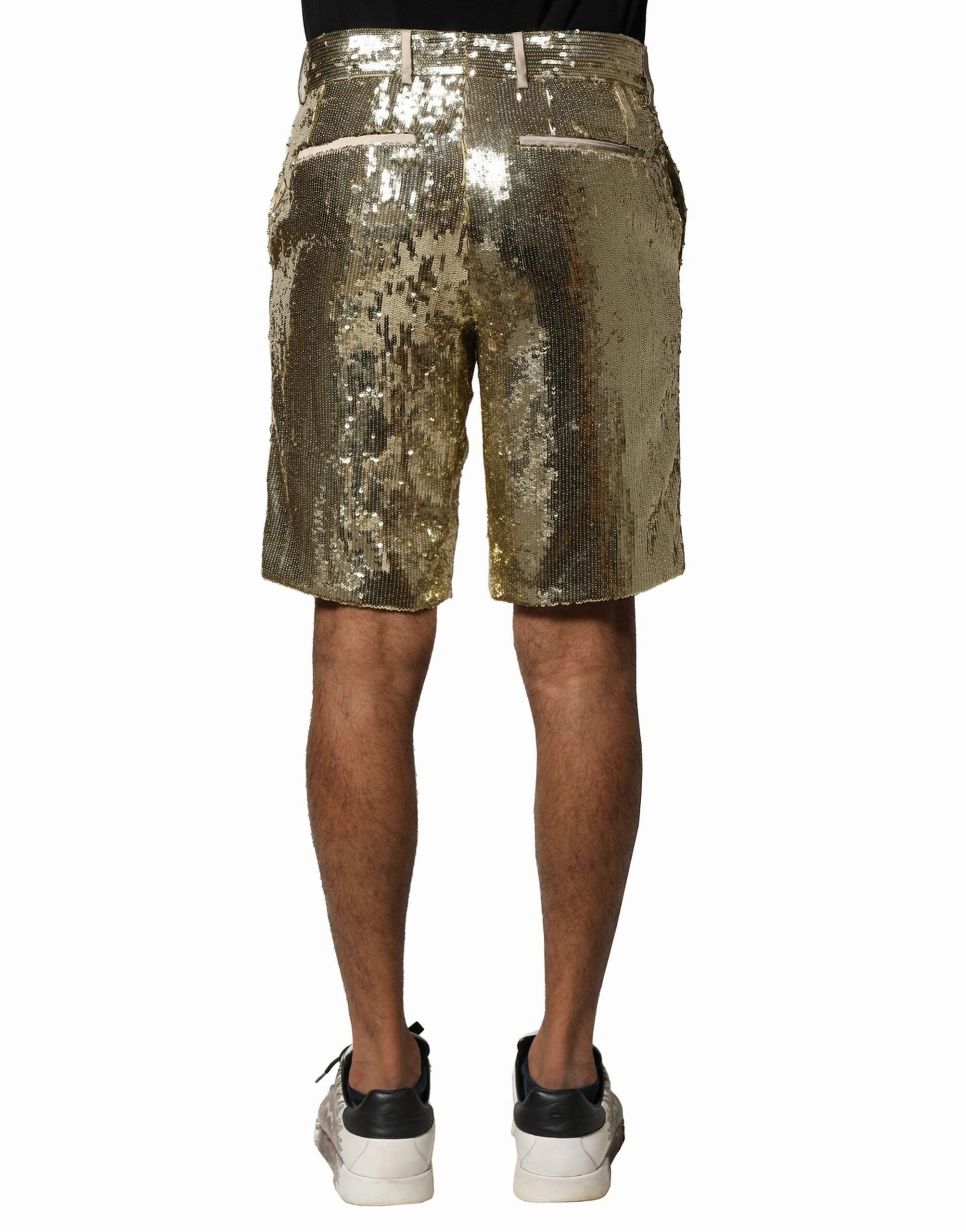Dolce & Gabbana Sequin Polyester Embellished Bermuda Men's Shorts