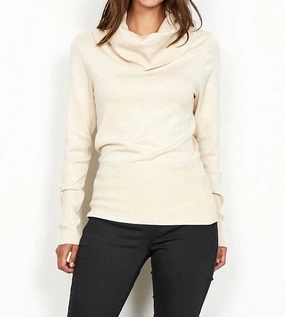 Dollie Cowl Sweater In Cream Tops Womens - peplum tops outlet