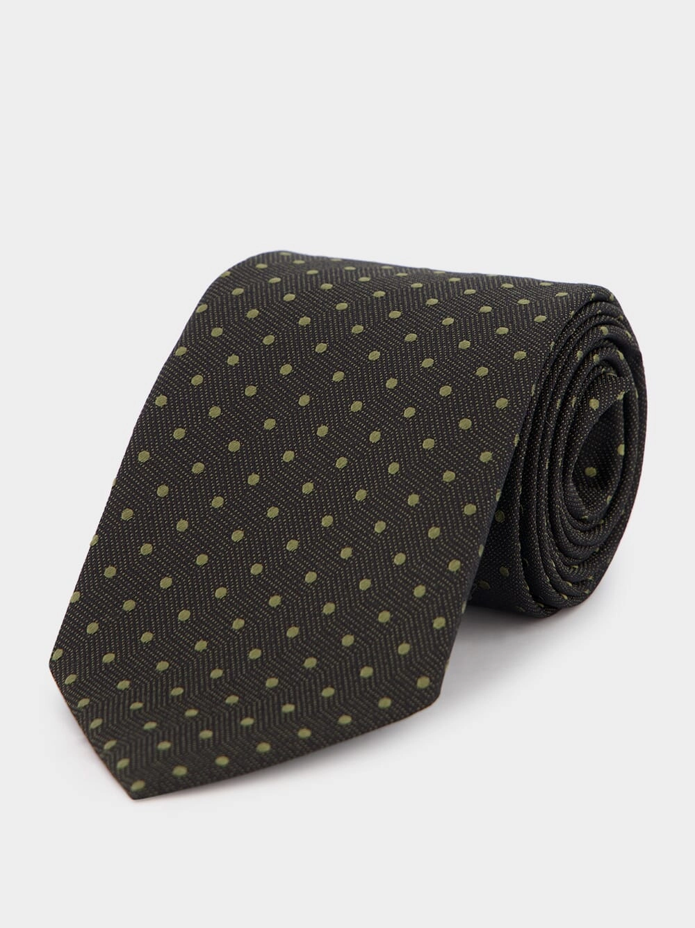Dotted Olive Silk Tie Suits Mens - men's suits outlet