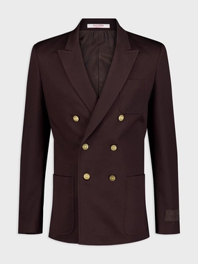 Double-Breasted Jacket In Stretch Cotton Suits Mens - men's suits outlet