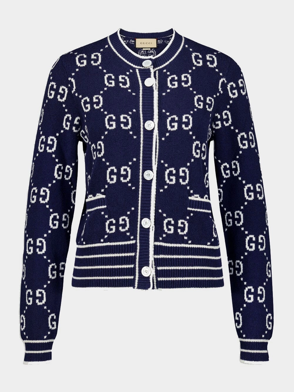 Double G Logo Jacquard Cardigan Knitwear Womens - women's knitwear cheap