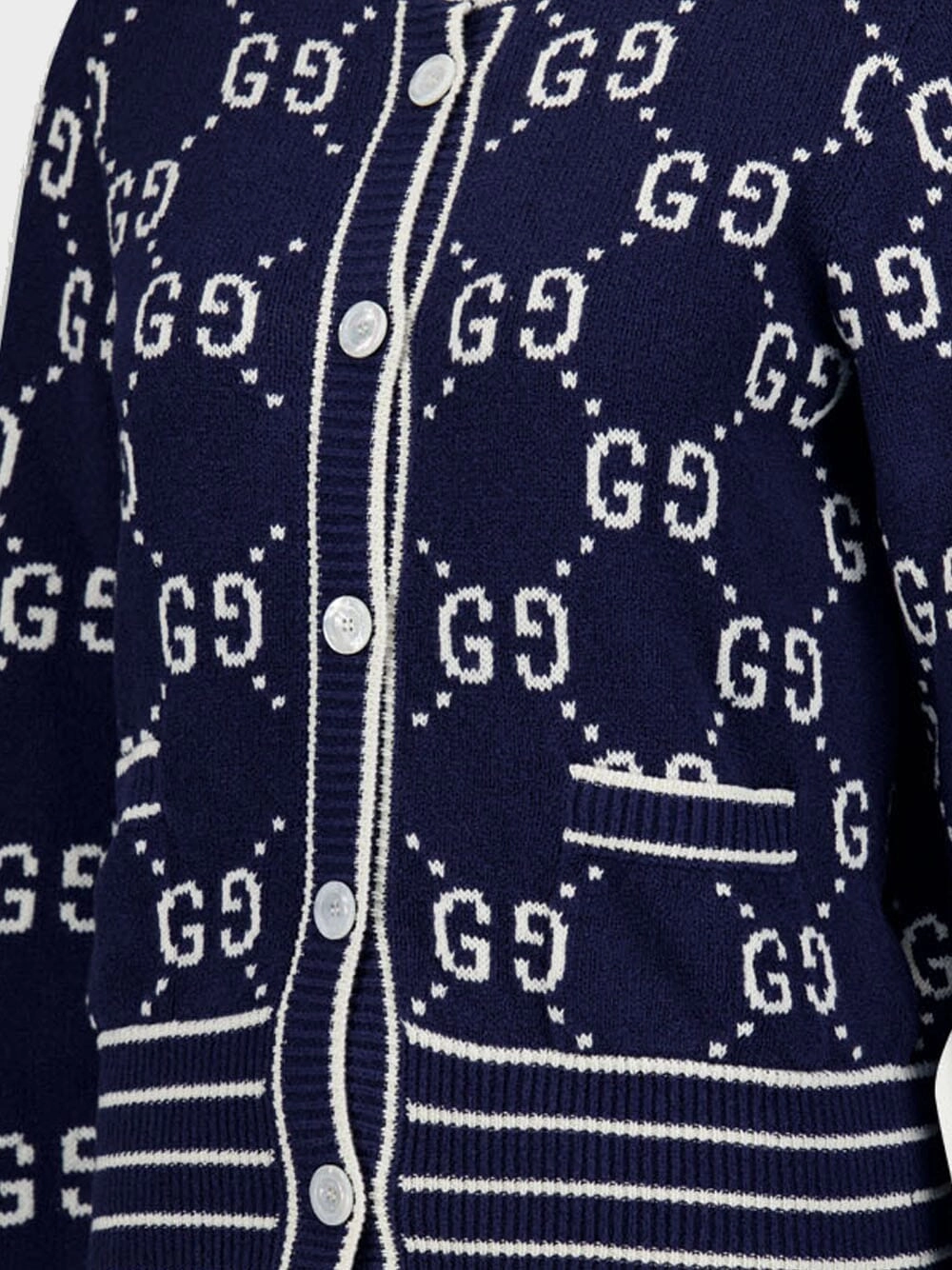 Double G Logo Jacquard Cardigan