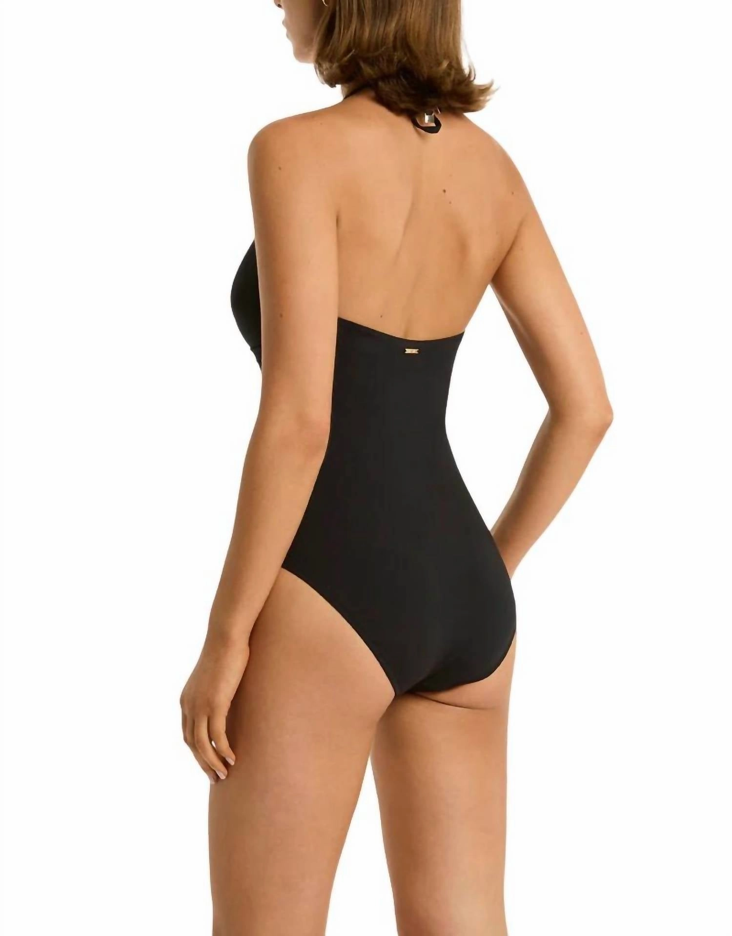 Drift Longline Halter One Piece In Black