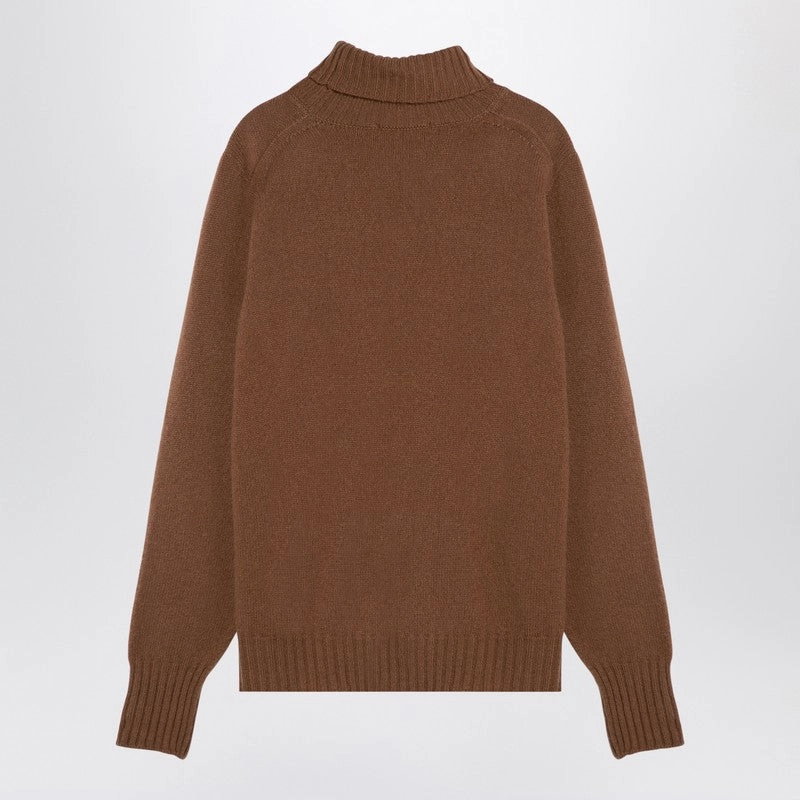 Drumohr Men's Camel-Colou Turtleneck Sweater In Wool