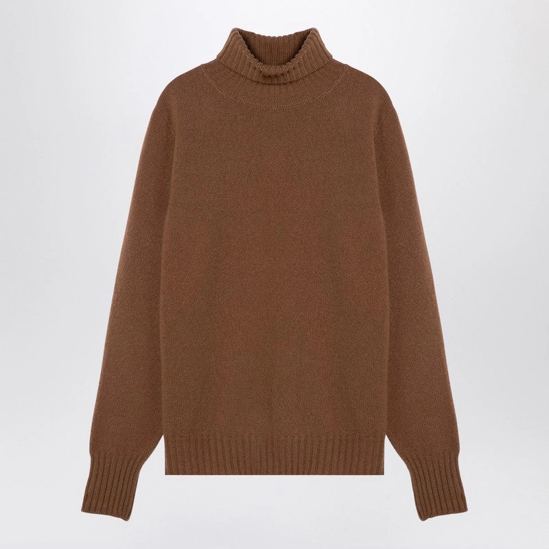 Drumohr Men's Camel-Colou Turtleneck Sweater In Wool