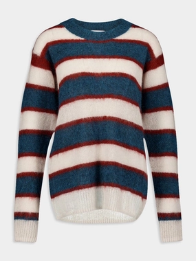 Drussell Brushed-Effect Striped Mohair Jumper Knitwear Womens - women's knitwear cheap