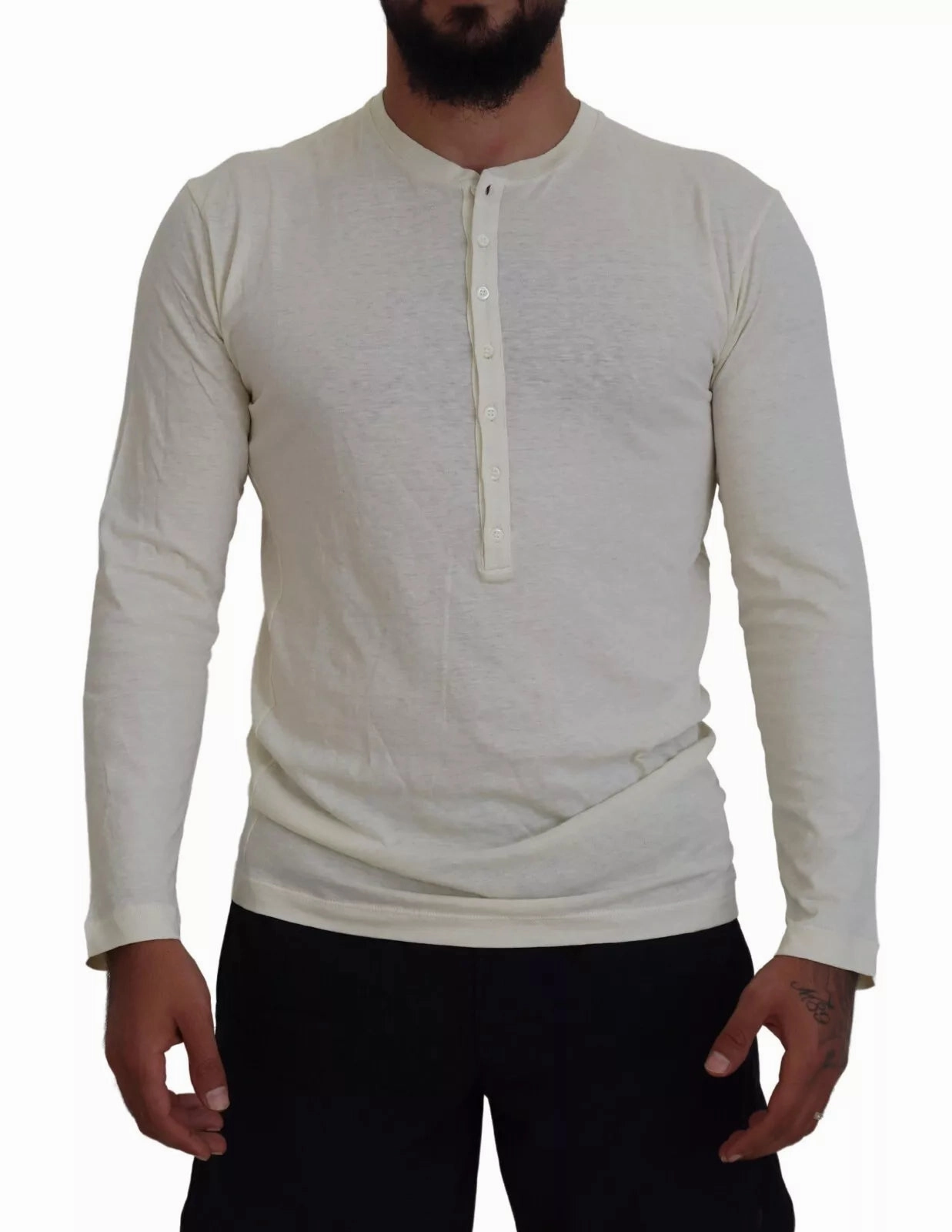 Dsquared2 Cotton Linen Long Sleeves Pullover Men's Sweater (Pre-Owned)