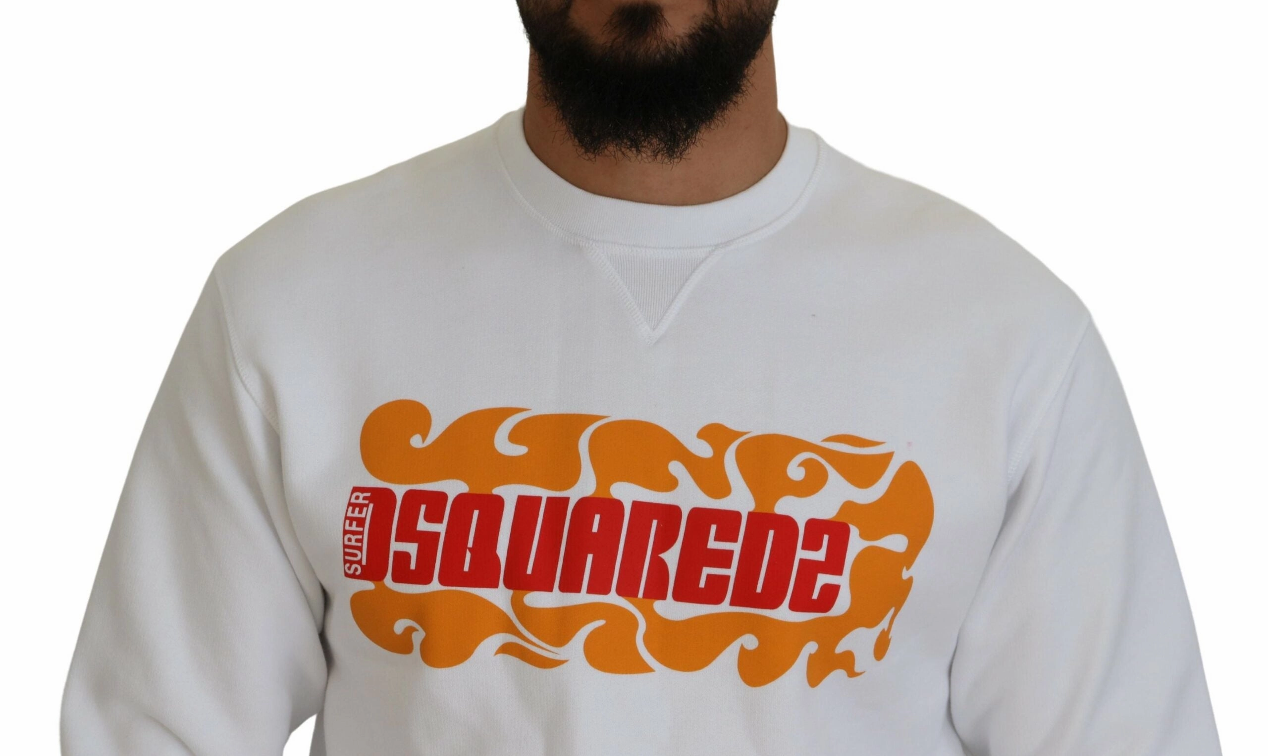 Dsquared2 Cotton Printed Long Sleeves Pullover Men's Sweater (Pre-Owned)
