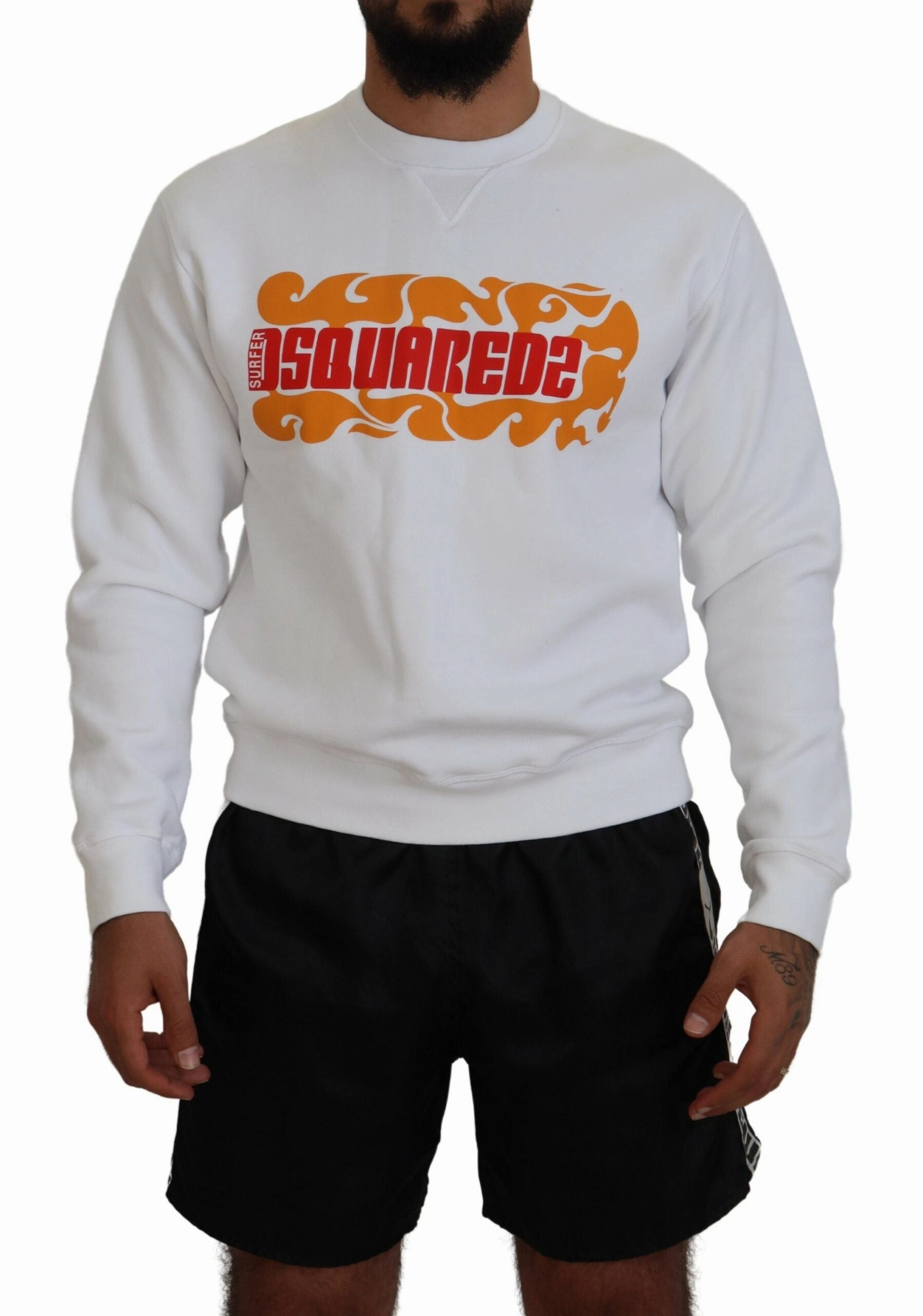 Dsquared2 Cotton Printed Long Sleeves Pullover Men's Sweater (Pre-Owned)