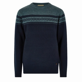 Dubarry Longley Crew Neck Sweater Navy mens sweaters cheap
